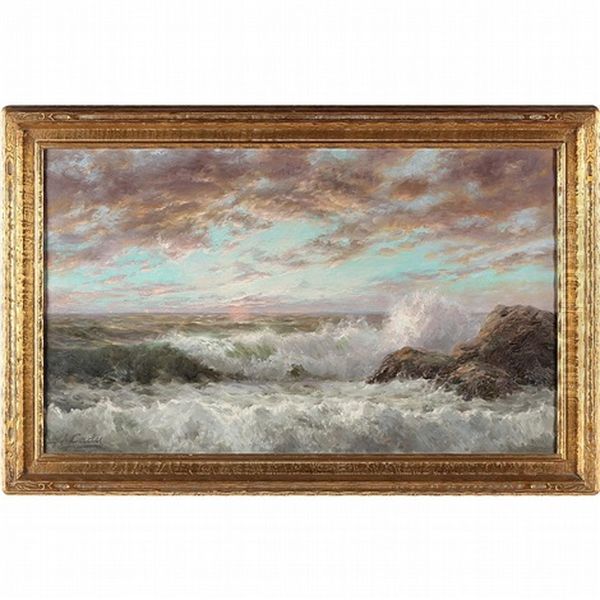 Rocky Seashore Oil Painting by Henry Newell Cady