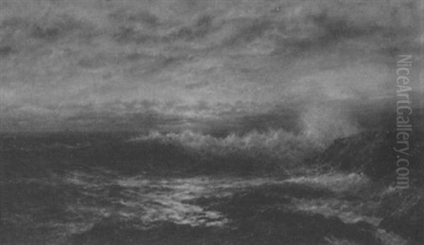 Crashing Surf Oil Painting by Henry Newell Cady