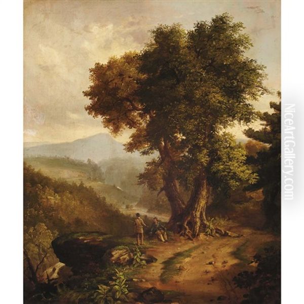 Catskill Mountain View Oil Painting by James H. Cafferty