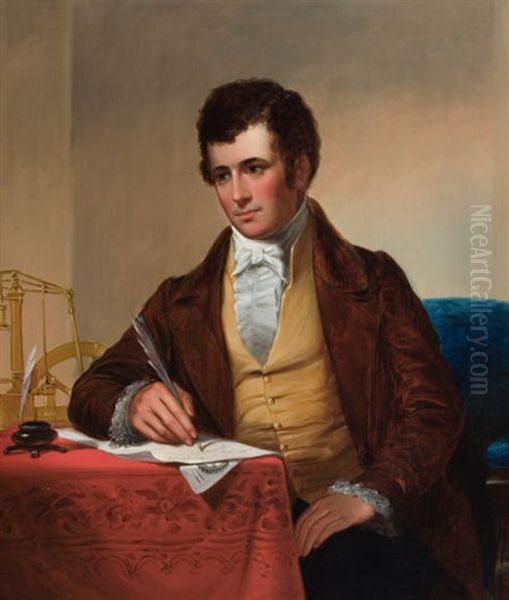 Portrait Of Robert Fulton Oil Painting by James H. Cafferty