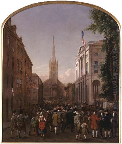 The Inauguration Of George Washington Oil Painting by James H. Cafferty