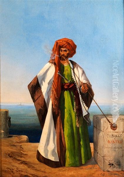 Portrait Eines Arabischen Tabakhandlers Oil Painting by Ippolito Caffi