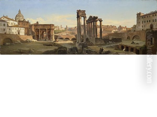 Roma: Il Foro Romano Oil Painting by Ippolito Caffi