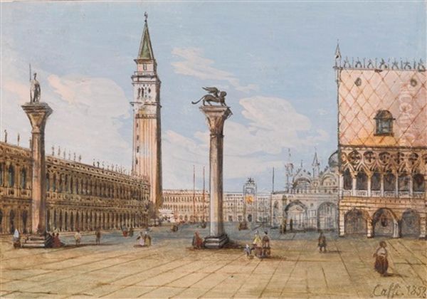 Der Markusplatz In Venedig by Ippolito Caffi