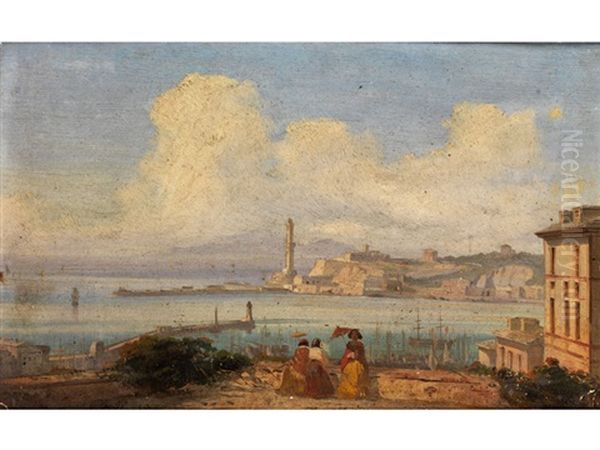 Die Bucht Von Neapel Oil Painting by Ippolito Caffi