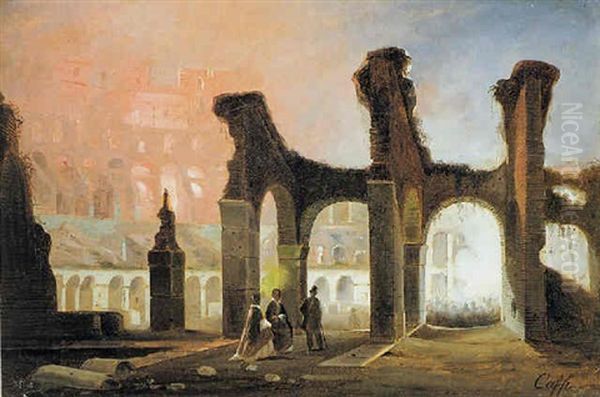 Bengalata Al Colosseo Oil Painting by Ippolito Caffi