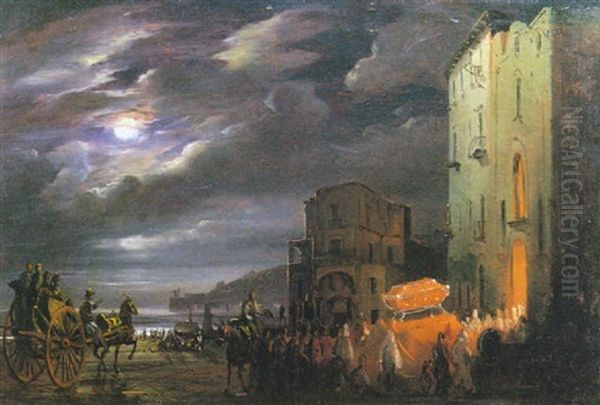 Festa Del Patrono Oil Painting by Ippolito Caffi