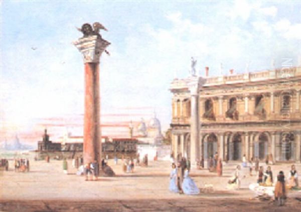 Piazzetta San Marco Oil Painting by Ippolito Caffi