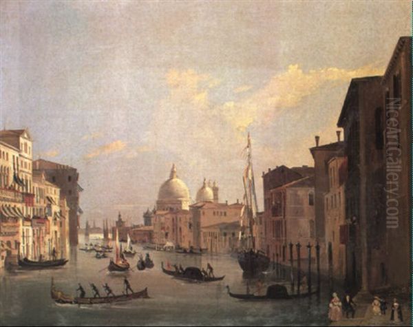 The Regatta On The Grand Canal, Venice Oil Painting by Ippolito Caffi