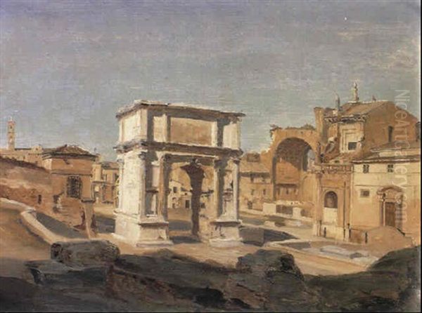 Roma Antica Oil Painting by Ippolito Caffi