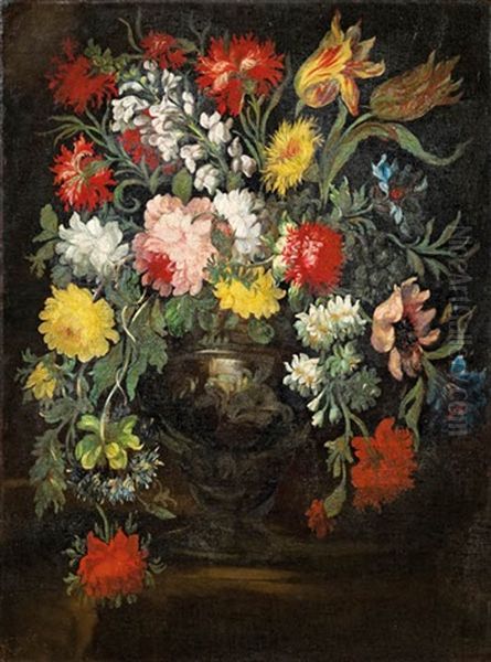 Blumenstilleben In Prunkvase Oil Painting by Margherita Caffi