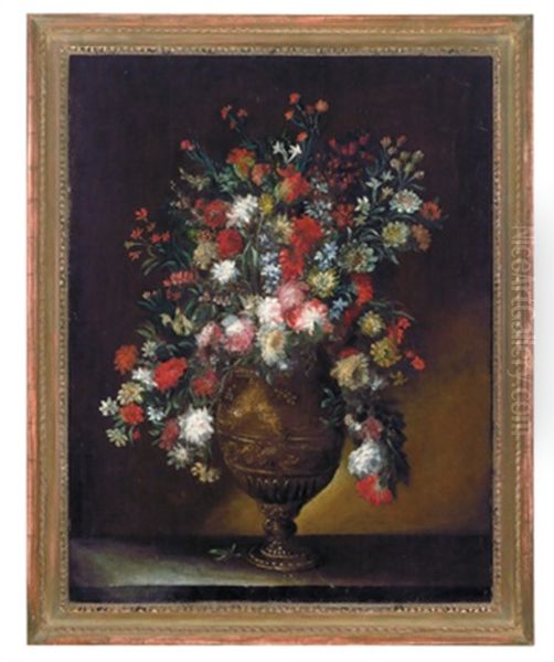 Blumenstillleben Mit Vergoldeter Prunkvase (un Mazzo Di Fiori In Un Vaso Fastoso Dorato) Oil Painting by Margherita Caffi