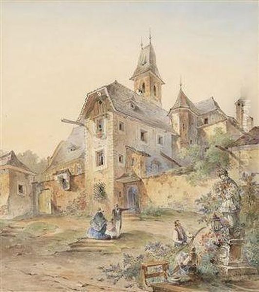 Der Ausflug Oil Painting by Anton Ii Altmann