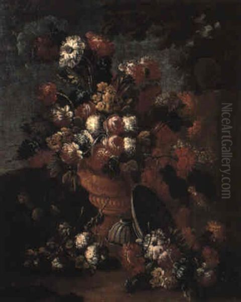 Natura Morta Di Fiori In Un Vaso Oil Painting by Margherita Caffi