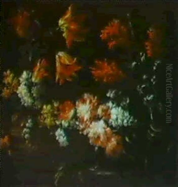 Blumenstilleben Von Narzissen, Hyazinthen Und Tulpen Oil Painting by Margherita Caffi