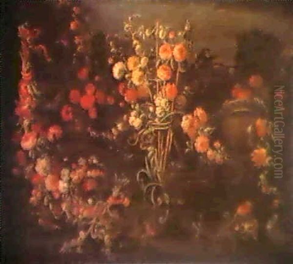 Une Nature Morte Aux Guirlandes De Fleurs Oil Painting by Margherita Caffi