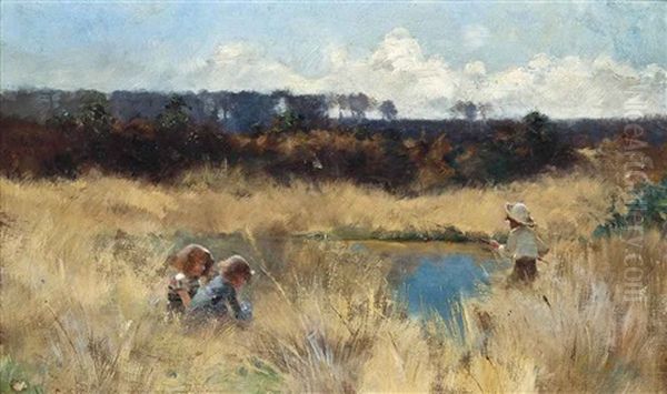 An Afternoon At The Pond Oil Painting by Hector Caffieri