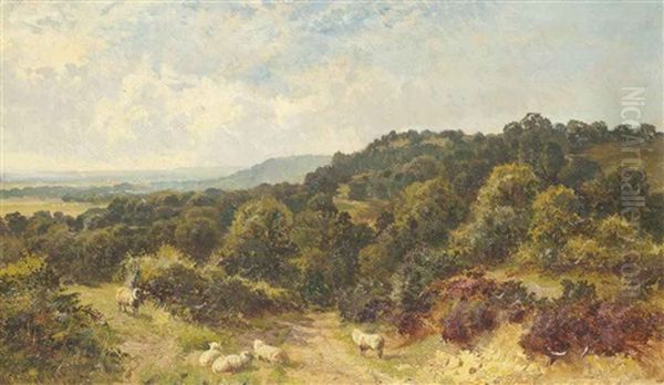 Near Holmebury Hill, Surrey Oil Painting by Walter Wallor Caffyn