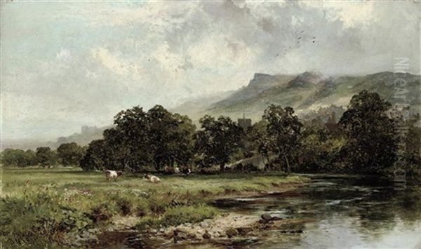 Sunshine And Showers, Ilkley, Yorkshire Oil Painting by Walter Wallor Caffyn