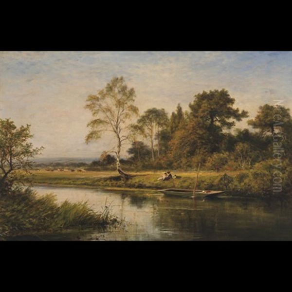 A Surrey Landscape Oil Painting by Walter Wallor Caffyn