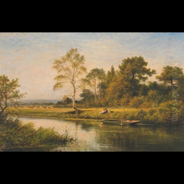 A Surrey Landscape Oil Painting by Walter Wallor Caffyn