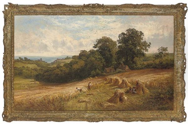 Through The Corn Fields To The Sea Oil Painting by Walter Wallor Caffyn