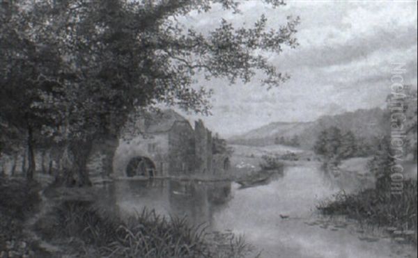 Old Watermill Oil Painting by Walter Wallor Caffyn