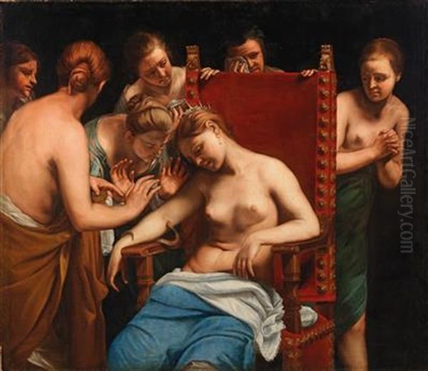 The Death Of Cleopatra Oil Painting by Guido Cagnacci