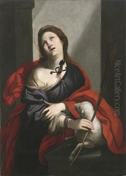 Die Heilige Agnes Oil Painting by Guido Cagnacci