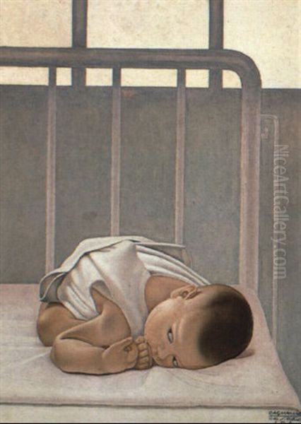 Neonato Oil Painting by  Cagnaccio di San Pietro