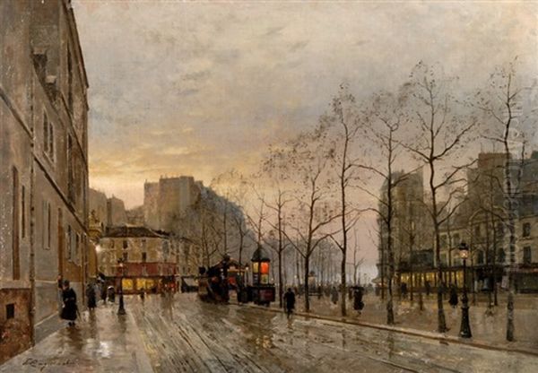 Boulevard Rochechouart, Quartier De Pigalle Oil Painting by Emile Cagniart