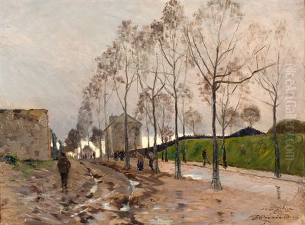 Op Weg Naar Het Werk Oil Painting by Emile Cagniart