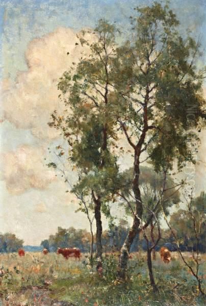 Landschap Bij Pont Sainte-maxence Oil Painting by Gerard Altmann