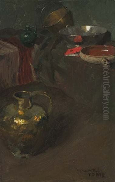 Still Life With Pots And Pans by William V. Cahill