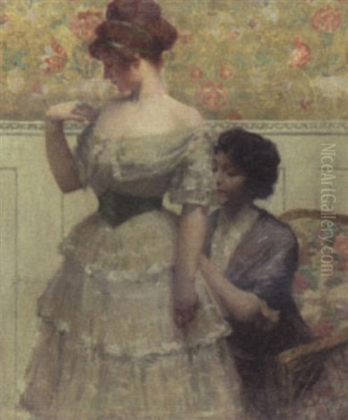 The Dress Fitting Oil Painting by William V. Cahill