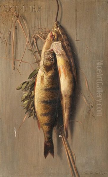 Still Life With Hanging Perch And Herbs by Charles Drew Cahoon