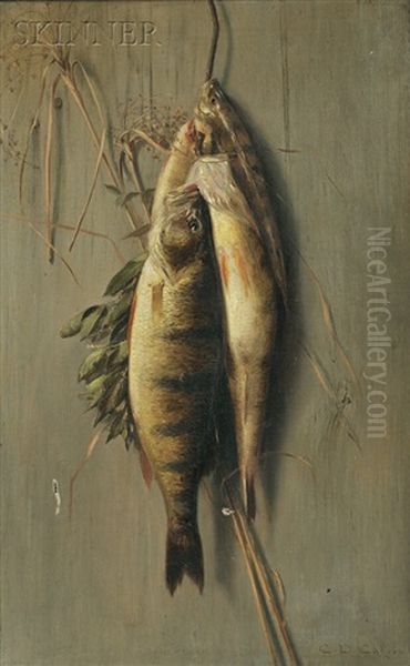 Still Life With Hanging Perch And Herbs Oil Painting by Charles Drew Cahoon