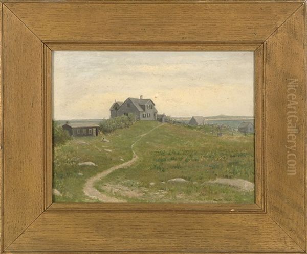 Nomans Land Farmhouse Oil Painting by Charles Drew Cahoon