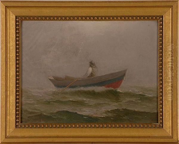 Fisherman In A Dory Oil Painting by Charles Drew Cahoon