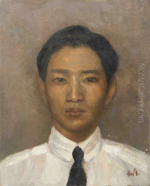 Portrait Presume De Lin Fengmian Oil Painting by  Cai Weilian