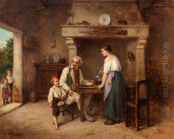 Le Petit Tambour Oil Painting by Leon Emile Caille