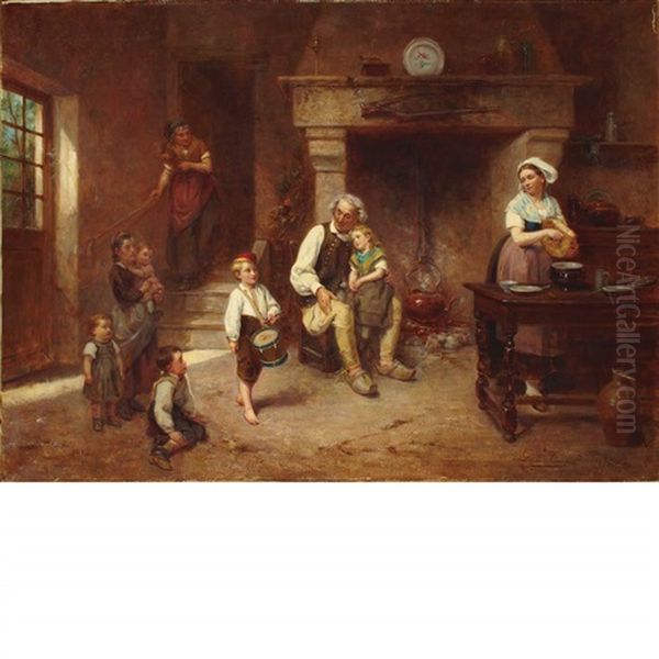 The Little Drummer Oil Painting by Leon Emile Caille