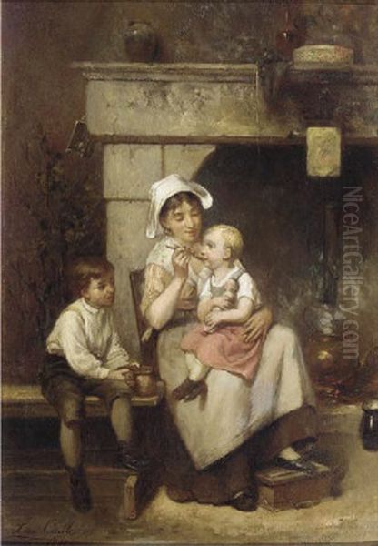 Toddler's Teatime Oil Painting by Leon Emile Caille