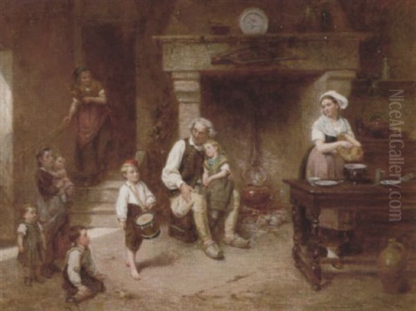 The Little Drummer Oil Painting by Leon Emile Caille