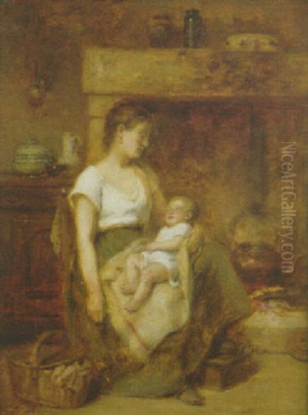 Amour Maternel Oil Painting by Leon Emile Caille