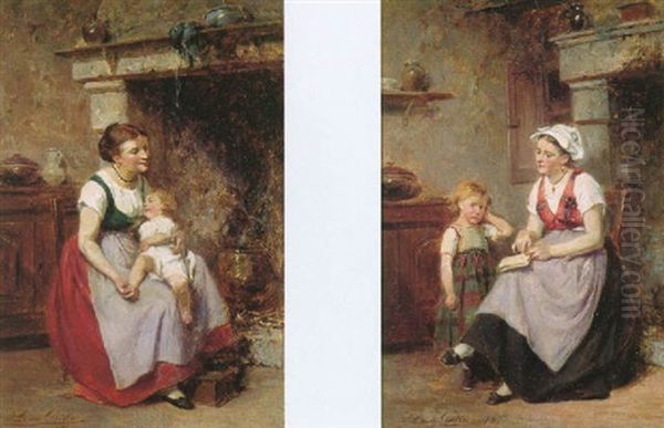 Mother's Pride And Joy Oil Painting by Leon Emile Caille