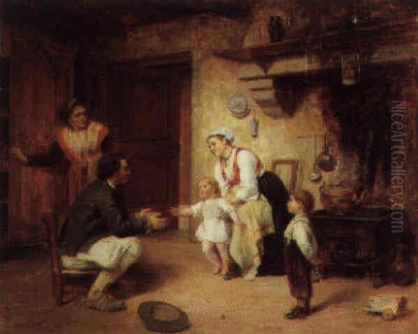 The First Steps Oil Painting by Leon Emile Caille