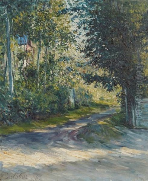 L'allee De La Villa Des Fleurs, Trouville Oil Painting by Gustave Caillebotte