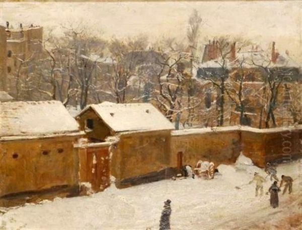 Temps De Neige A Paris Oil Painting by Gustave Caillebotte