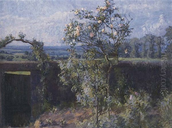 Vue De La Vallee De L'yerres Et Du Jardin De La Propriete Familiale De L'artiste Oil Painting by Gustave Caillebotte